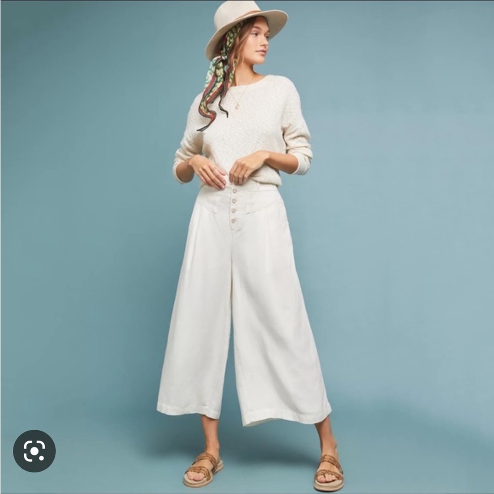 Anthropologie Oceanside wide-leg cropped pants
